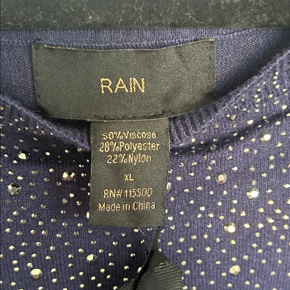 NTW! Chic Navy Blue Women's Sweater with Embellishments - Picture 3 of 7